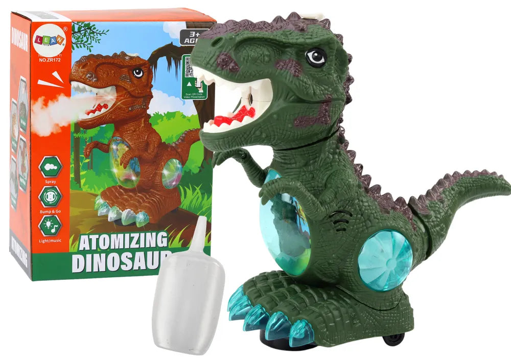 Žalias šokantis dinozauras su dūmais
